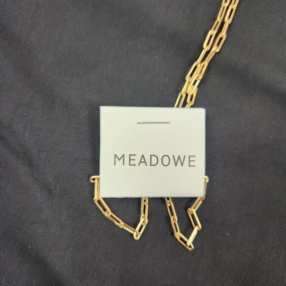 MEADOWE Mila Necklace Set in Gold NWT Faux Pearl - Picture 7 of 7